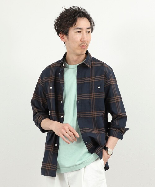 NOLLEY’S（ノーリーズ）の「ダブルポケットオーバーシャツ 26SS（シャツ/ブラウス・メンズ・ブラウン系その他/グリーン系その他/ブルー系その他/ベージュ・S/M/L）」の7枚目の写真
