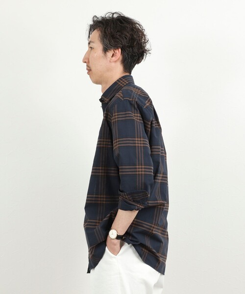 NOLLEY’S（ノーリーズ）の「ダブルポケットオーバーシャツ 26SS（シャツ/ブラウス・メンズ・ブラウン系その他/グリーン系その他/ブルー系その他/ベージュ・S/M/L）」の9枚目の写真