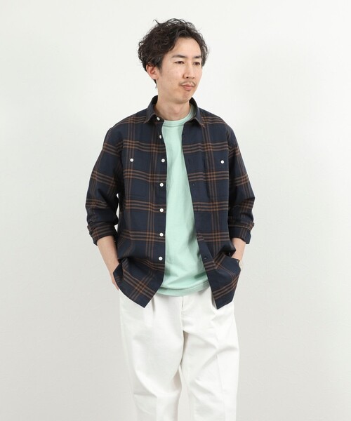 NOLLEY’S（ノーリーズ）の「ダブルポケットオーバーシャツ 26SS（シャツ/ブラウス・メンズ・ブラウン系その他/グリーン系その他/ブルー系その他/ベージュ・S/M/L）」の11枚目の写真