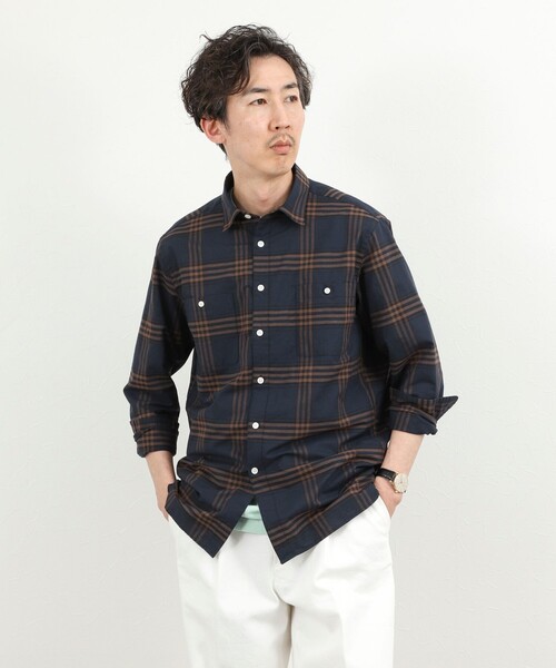 NOLLEY’S（ノーリーズ）の「ダブルポケットオーバーシャツ 26SS（シャツ/ブラウス・メンズ・ブラウン系その他/グリーン系その他/ブルー系その他/ベージュ・S/M/L）」の15枚目の写真