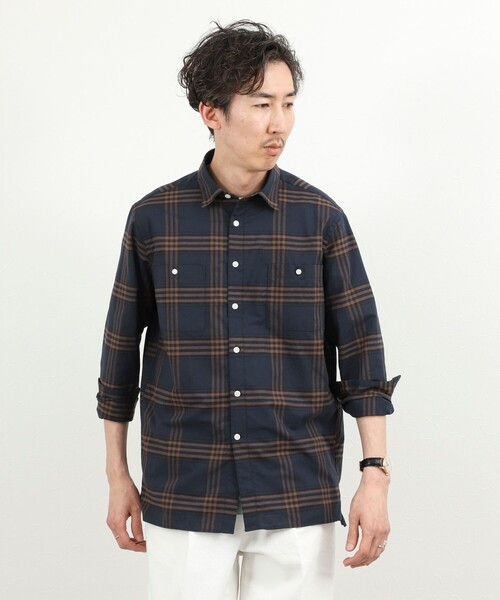 NOLLEY’S（ノーリーズ）の「ダブルポケットオーバーシャツ 26SS（シャツ/ブラウス・メンズ・ブラウン系その他/グリーン系その他/ブルー系その他/ベージュ・S/M/L）」の16枚目の写真