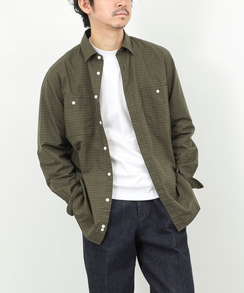 NOLLEY’S（ノーリーズ）の「ダブルポケットオーバーシャツ 26SS（シャツ/ブラウス・メンズ・ブラウン系その他/グリーン系その他/ブルー系その他/ベージュ・S/M/L）」の18枚目の写真