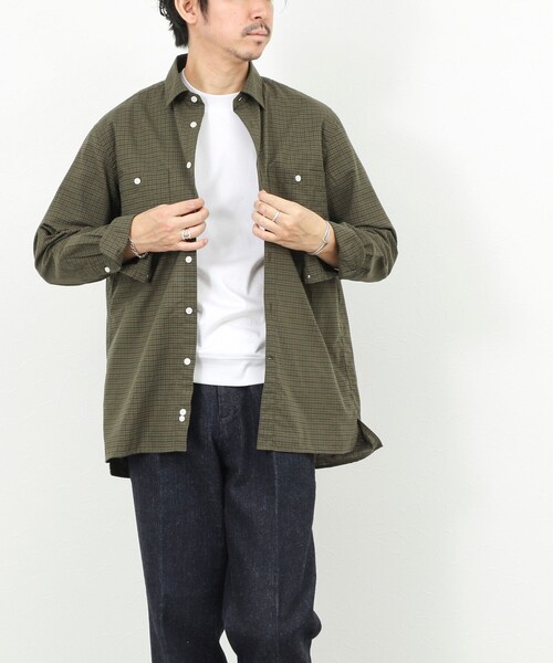 NOLLEY’S（ノーリーズ）の「ダブルポケットオーバーシャツ 26SS（シャツ/ブラウス・メンズ・ブラウン系その他/グリーン系その他/ブルー系その他/ベージュ・S/M/L）」の19枚目の写真