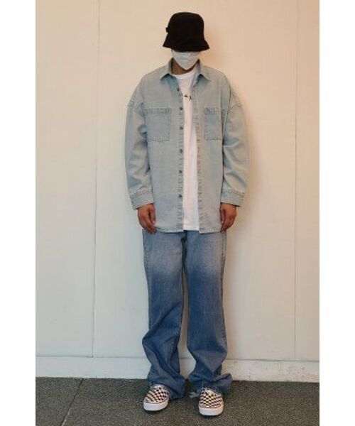 ATTENTIONROW（アテンションロー）の「グラデーションワイドデニムパンツ(ブルー)（デニムパンツ・メンズ・その他・2）」の5枚目の写真