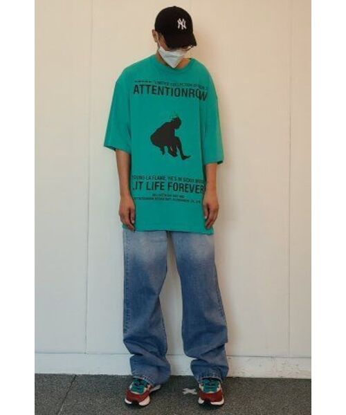 ATTENTIONROW（アテンションロー）の「グラデーションワイドデニムパンツ(ブルー)（デニムパンツ・メンズ・その他・2）」の10枚目の写真