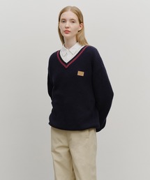 V NECK KNIT PULLOVER