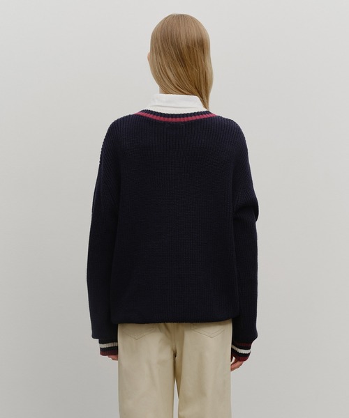MARITHE + FRANCOIS GIRBAUD(マリテフランソワジルボー)の「V NECK KNIT PULLOVER(ニット/セーター・レディース・アイボリー/ネイビー系・MEDIUM/SMALL)」の18枚目の写真