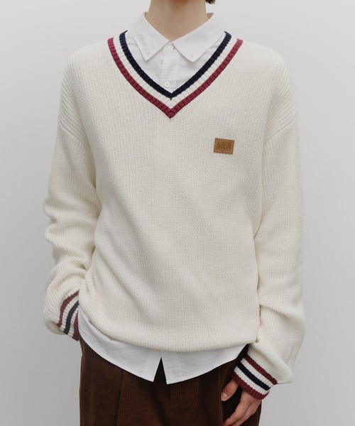 MARITHE + FRANCOIS GIRBAUD(マリテフランソワジルボー)の「V NECK KNIT PULLOVER(ニット/セーター・レディース・アイボリー/ネイビー系・MEDIUM/SMALL)」の10枚目の写真