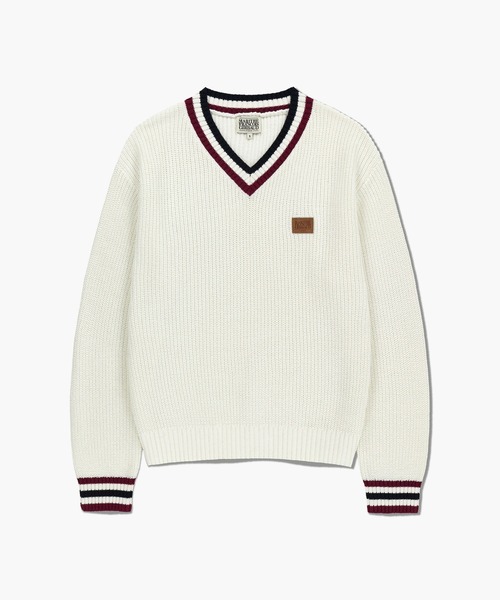 MARITHE + FRANCOIS GIRBAUD(マリテフランソワジルボー)の「V NECK KNIT PULLOVER(ニット/セーター・レディース・アイボリー/ネイビー系・MEDIUM/SMALL)」の11枚目の写真