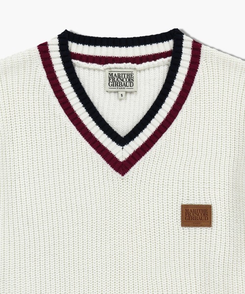 MARITHE + FRANCOIS GIRBAUD(マリテフランソワジルボー)の「V NECK KNIT PULLOVER(ニット/セーター・レディース・アイボリー/ネイビー系・MEDIUM/SMALL)」の13枚目の写真