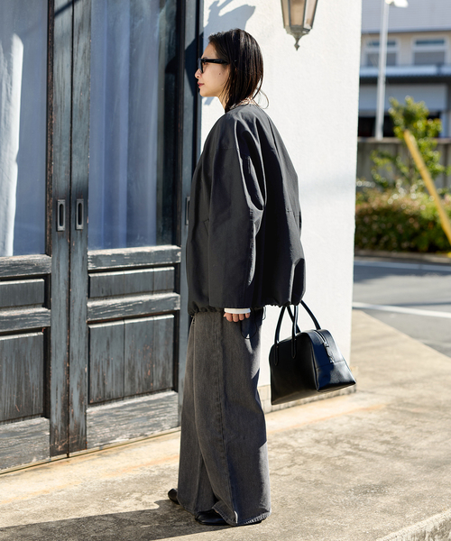 グログランノーカラーコクーンコート（ノーカラーコート）｜JOURNAL