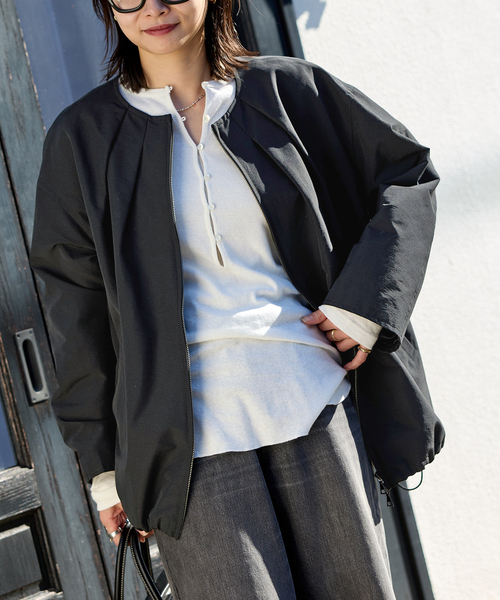 グログランノーカラーコクーンコート（ノーカラーコート）｜JOURNAL