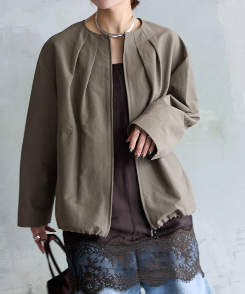 グログランノーカラーコクーンコート（ノーカラーコート）｜JOURNAL