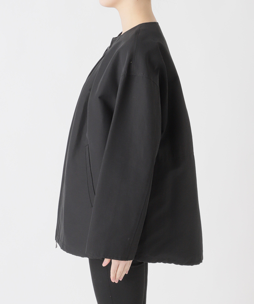 JOURNAL STANDARD（ジャーナルスタンダード）の「グログランノーカラーコクーンコート（ノーカラーコート・レディース・ライトグレー/ブラック・36/38）」の15枚目の写真