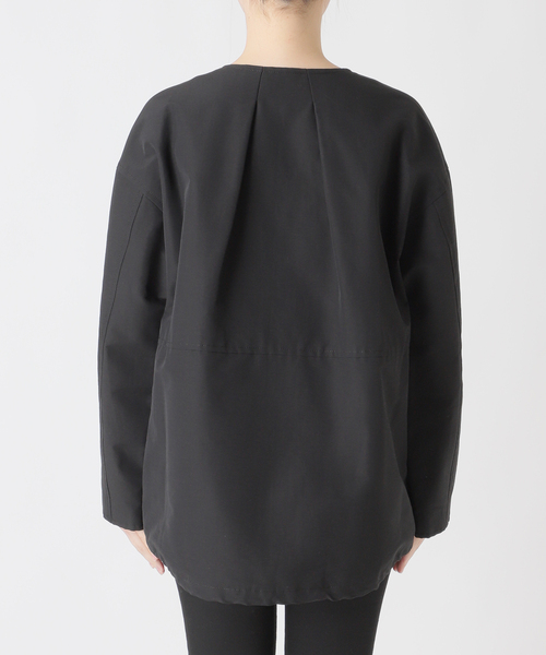 JOURNAL STANDARD（ジャーナルスタンダード）の「グログランノーカラーコクーンコート（ノーカラーコート・レディース・ライトグレー/ブラック・36/38）」の16枚目の写真