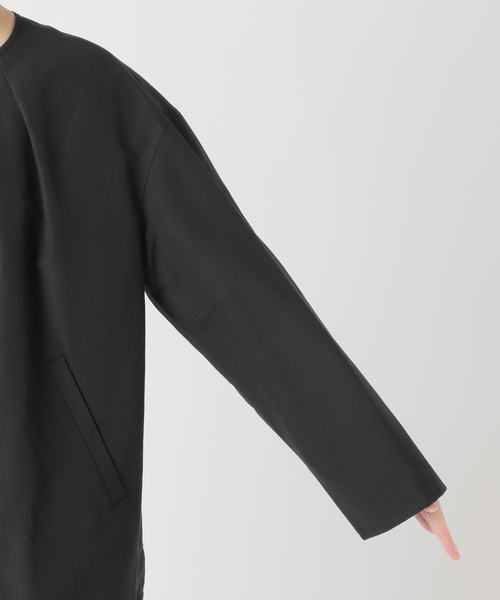 JOURNAL STANDARD（ジャーナルスタンダード）の「グログランノーカラーコクーンコート（ノーカラーコート・レディース・ライトグレー/ブラック・36/38）」の18枚目の写真