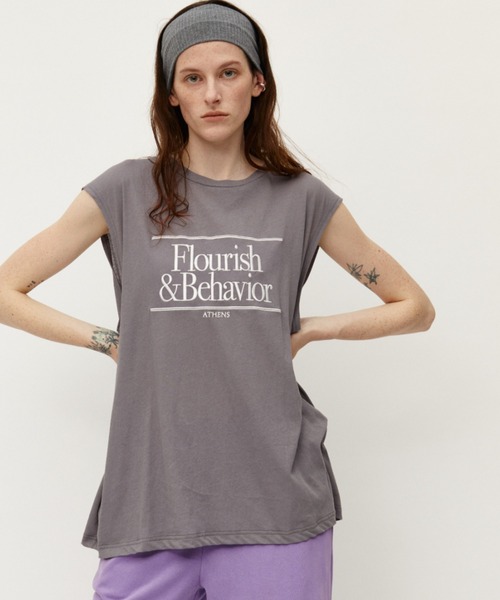 Auntie Rosa Holiday(アンティローザホリデー)の「オーバーサイズシアーノースリ(Tシャツ/カットソー・レディース・ブルー/グレー/ホワイト・FREE)」の6枚目の写真