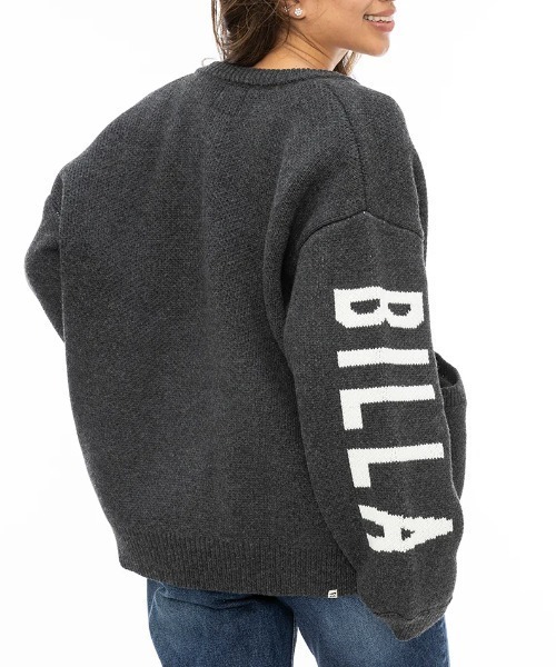 BILLABONG(ビラボン)の「【BILLABONG/ビラボン】LOGO JACQUARD SWEATER/ジャガード織り カーディガン 袖プリント ロゴ(カーディガン/ボレロ・レディース・ブラック/ブルー・MEDIUM)」の11枚目の写真