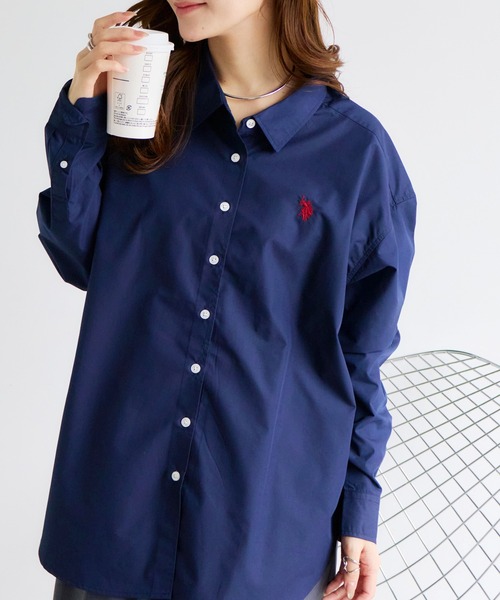 U.S. POLO ASSN.(ユーエスポロアッスン)の「【U.S. POLO ASSN./ユーエスポロアッスン】ブロード ダブルホースマン レギュラーカラー シャツ(シャツ/ブラウス・レディース・イエロー/ブルー系その他/ネイビー/ピンク系その他/ブルー/ホワイト・L/M/LL)」の3枚目の写真