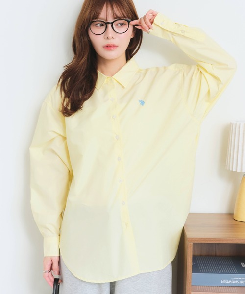 U.S. POLO ASSN.（ユーエスポロアッスン）の「【U.S. POLO ASSN./ユーエスポロアッスン】ブロード ダブルホースマン レギュラーカラー シャツ（シャツ/ブラウス・レディース・イエロー/ブルー系その他・L/M/LL）」の2枚目の写真