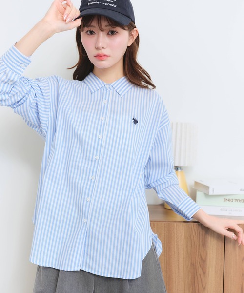U.S. POLO ASSN.(ユーエスポロアッスン)の「【U.S. POLO ASSN./ユーエスポロアッスン】ブロード ダブルホースマン レギュラーカラー シャツ(シャツ/ブラウス・レディース・イエロー/ブルー系その他/ネイビー/ピンク系その他/ブルー/ホワイト・L/M/LL)」の10枚目の写真