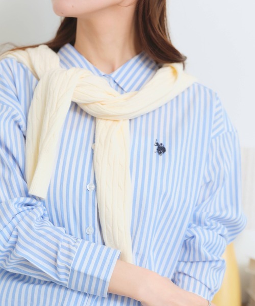 U.S. POLO ASSN.(ユーエスポロアッスン)の「【U.S. POLO ASSN./ユーエスポロアッスン】ブロード ダブルホースマン レギュラーカラー シャツ(シャツ/ブラウス・レディース・イエロー/ブルー系その他/ネイビー/ピンク系その他/ブルー/ホワイト・L/M/LL)」の12枚目の写真