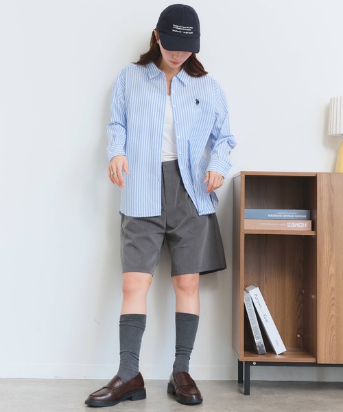 U.S. POLO ASSN.(ユーエスポロアッスン)の「【U.S. POLO ASSN./ユーエスポロアッスン】ブロード ダブルホースマン レギュラーカラー シャツ(シャツ/ブラウス・レディース・イエロー/ブルー系その他/ネイビー/ピンク系その他/ブルー/ホワイト・L/M/LL)」の16枚目の写真