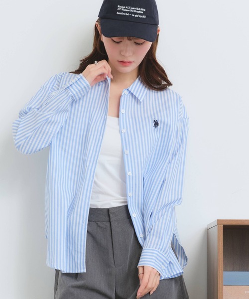 U.S. POLO ASSN.(ユーエスポロアッスン)の「【U.S. POLO ASSN./ユーエスポロアッスン】ブロード ダブルホースマン レギュラーカラー シャツ(シャツ/ブラウス・レディース・イエロー/ブルー系その他/ネイビー/ピンク系その他/ブルー/ホワイト・L/M/LL)」の14枚目の写真