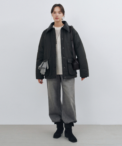 MONGDOL(モンドル)の「ダックダウンワックスコーティングワークパディングジャケットカーキMDJP023KHAKI(ダウンジャケット/コート・レディース・その他・F)」の12枚目の写真