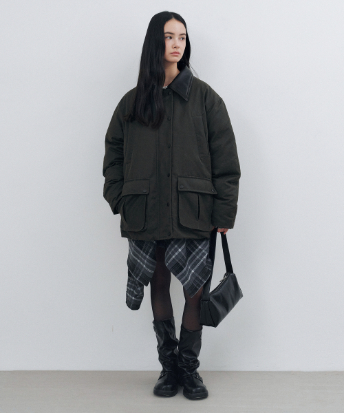 MONGDOL(モンドル)の「ダックダウンワックスコーティングワークパディングジャケットカーキMDJP023KHAKI(ダウンジャケット/コート・レディース・その他・F)」の7枚目の写真