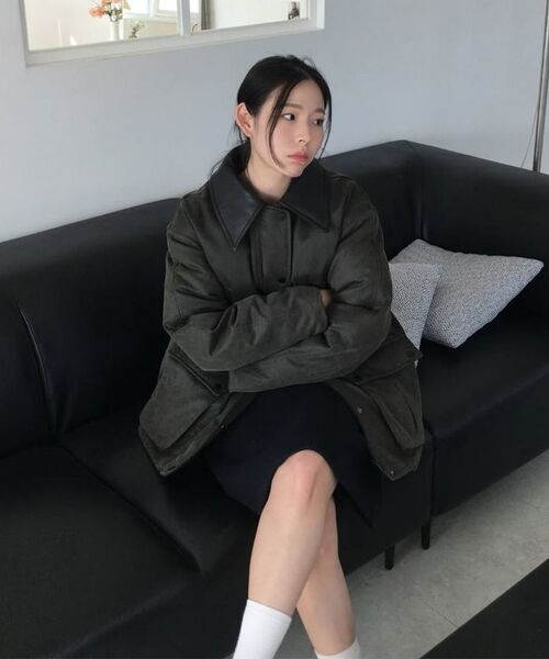 MONGDOL(モンドル)の「ダックダウンワックスコーティングワークパディングジャケットカーキMDJP023KHAKI(ダウンジャケット/コート・レディース・その他・F)」の2枚目の写真