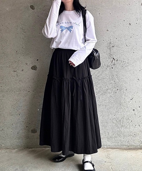 etta(エタ)の「ブルーリボンデザインロンT/長袖Tシャツ(Tシャツ/カットソー・レディース・ホワイト・MEDIUM/LARGE/SMALL)」の6枚目の写真