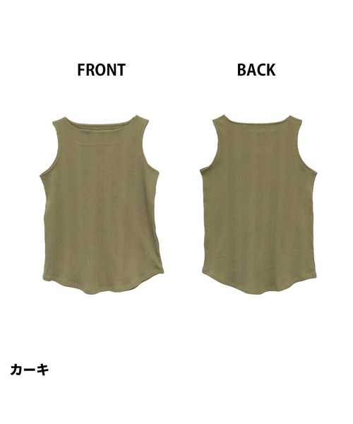 aity(アイティ)の「M-5L ボートネック ランダムリブタンクトップ(タンクトップ・レディース・ベージュ/ブラック/カーキ/ホワイト/モカ/杢グレー・L/M/4L/3L/LL)」の10枚目の写真