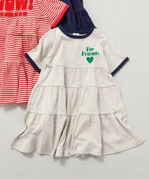 BREEZE（ブリーズ）の「【リンク】リンガー配色3柄ロゴワンピース（ワンピース・キッズ・アイボリー/ネイビー/レッド・100/90/80/140/130/120/110）」の2枚目の写真