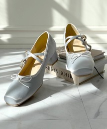 an another angelus | クロスストラップサテンバレエパンプス(パンプス)