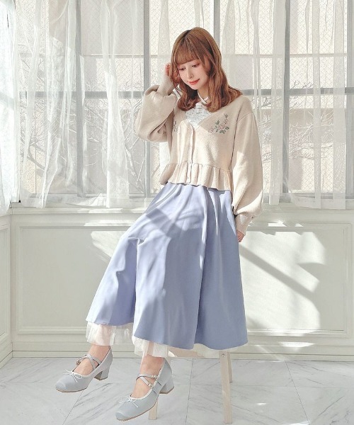 an another angelus(アンアナザーアンジェラス)の「クロスストラップサテンバレエパンプス/fint フィント(パンプス・レディース・ブルーグレー/ブラック・S/L/M)」の12枚目の写真