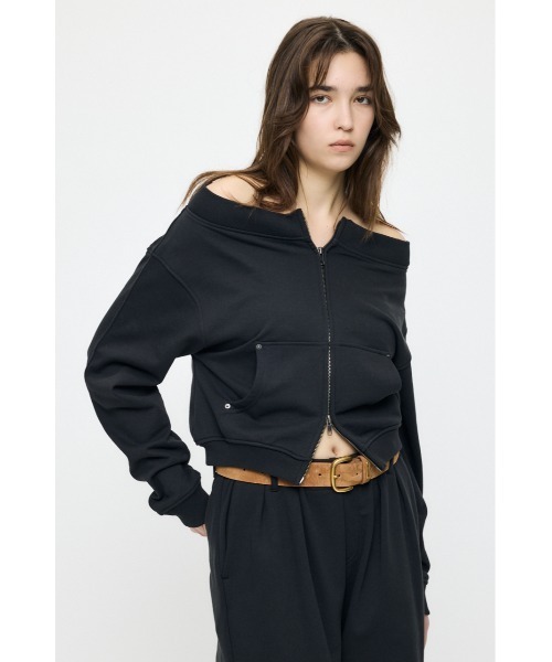 MOUSSY(マウジー)の「【26年SS新作】【セットアップ対応】OFF SHOULDER ZIP UP スウェット(スウェット・レディース・杢グレー/ベージュ/ライトブラック・FREE)」の7枚目の写真