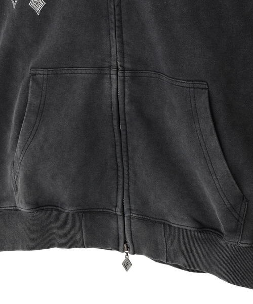 SUPPLIER（サプライヤー）の「SUPPLIER/サプライヤー/Multiple Cross Rhinestone Zip Hoodie（パーカー・メンズ・ブルー/ブラック・L/XL/M）」の8枚目の写真