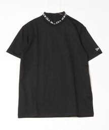 HLNA（エイチエルエヌエー）の「【NEW ERA】 ゴルフ 半袖 ミッドネック Tシャツ 鹿の子 ブラック S/S Mid Neck Tee GF SS MID NECK T JAQ LOGO BLK 261（Tシャツ/カットソー）」