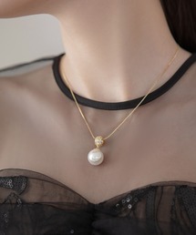 Leja（レジャ）の「【LEJA】ゴールドストーンパールペンダントネックレス結婚式 お呼ばれピアス 二次会 同窓会 お呼ばれ オケージョン 20代 30代（ネックレス）」