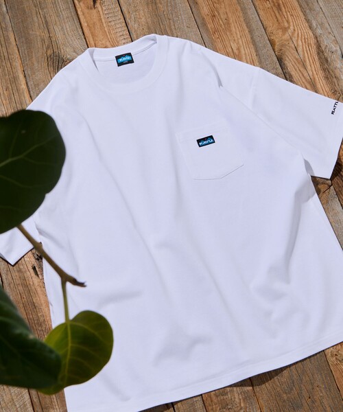 FREAK'S STORE(フリークスストア)の「限定展開 KAVU×FREAK'S STORE カブー 別注 STORATECH ワンポイント刺繍 クルーネック ポケットTシャツ(Tシャツ/カットソー・メンズ・ホワイト/ブラック/ホワイト系その他/グレイッシュベージュ/ネイビー/ブラック系その他・LARGE/MEDIUM/SMALL)」の8枚目の写真