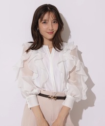 Apuweiser-riche | 袖リボンフリルブラウス(シャツ/ブラウス)