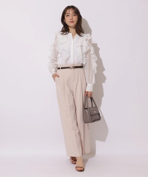 Apuweiser-riche（アプワイザーリッシェ）の「袖リボンフリルブラウス（シャツ/ブラウス・レディース・ピンクベージュ/ライトブルー/ホワイト/ネイビー・2/1）」の13枚目の写真