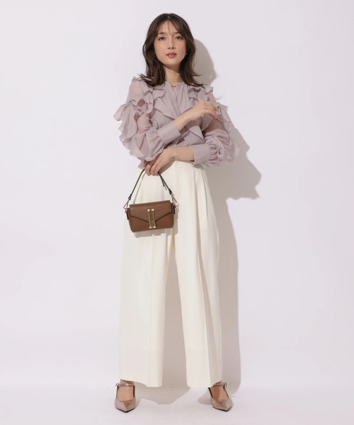 Apuweiser-riche（アプワイザーリッシェ）の「袖リボンフリルブラウス（シャツ/ブラウス・レディース・ピンクベージュ/ライトブルー/ホワイト/ネイビー・2/1）」の20枚目の写真