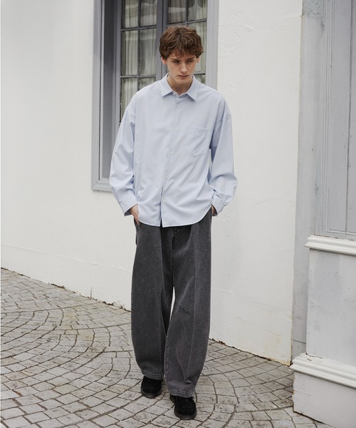 PUBLIC TOKYO(パブリックトウキョウ)の「PUBLIC DENIM エバークリースバレルデニム /日本製/岡山デニム/ワイドパンツ/バルーン/ルーズ/カーブ(デニムパンツ・メンズ・ダークグレー/インディゴブルー・3/2/1)」の20枚目の写真