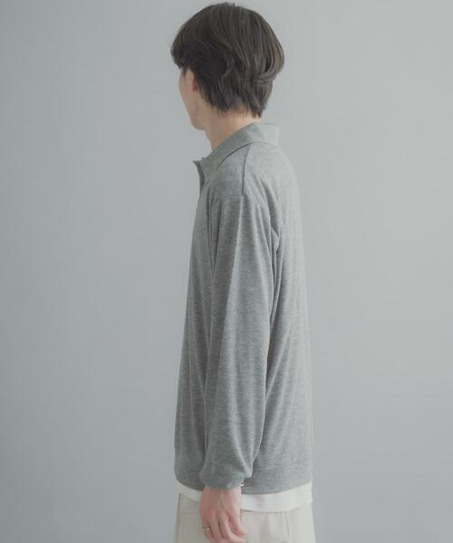 SENSE OF PLACE by URBAN RESEARCH（センスオブプレイスバイアーバンリサーチ）の「シアーロングスリーブポロシャツ（ポロシャツ・メンズ・チャコールグレー/グレー/ミント・LARGE/MEDIUM）」の15枚目の写真
