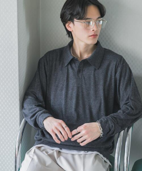 SENSE OF PLACE by URBAN RESEARCH（センスオブプレイスバイアーバンリサーチ）の「シアーロングスリーブポロシャツ（ポロシャツ・メンズ・チャコールグレー/グレー/ミント・LARGE/MEDIUM）」の19枚目の写真