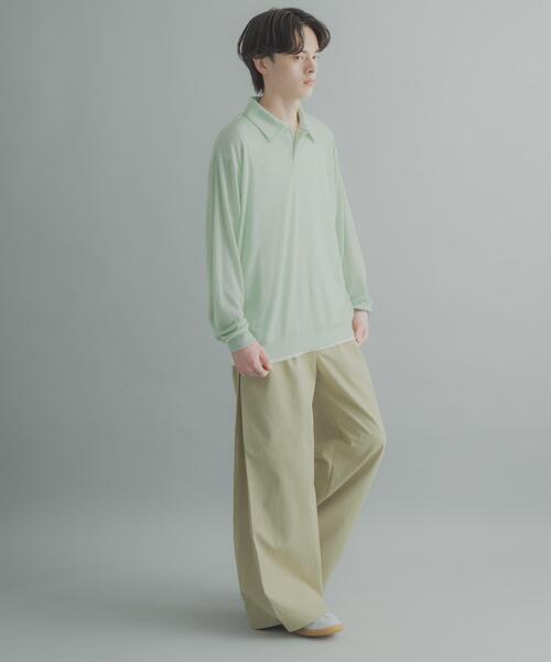 SENSE OF PLACE by URBAN RESEARCH（センスオブプレイスバイアーバンリサーチ）の「シアーロングスリーブポロシャツ（ポロシャツ・メンズ・チャコールグレー/グレー/ミント・LARGE/MEDIUM）」の22枚目の写真