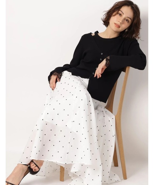 Arpege story（アルページュストーリー）の「シアードットスカート（スカート・レディース・ブラック/ホワイト・2/1/0）」の3枚目の写真
