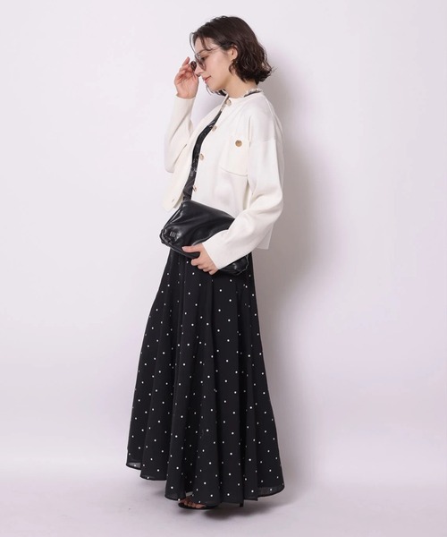 Arpege story（アルページュストーリー）の「シアードットスカート（スカート・レディース・ブラック/ホワイト・2/1/0）」の5枚目の写真